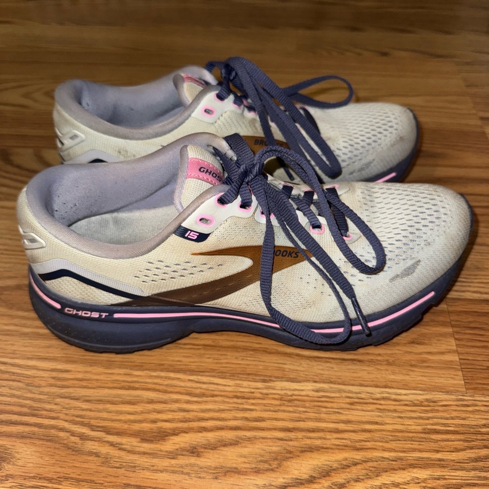 Brooks Women's Ghost Running Shoes - Blue and Pink